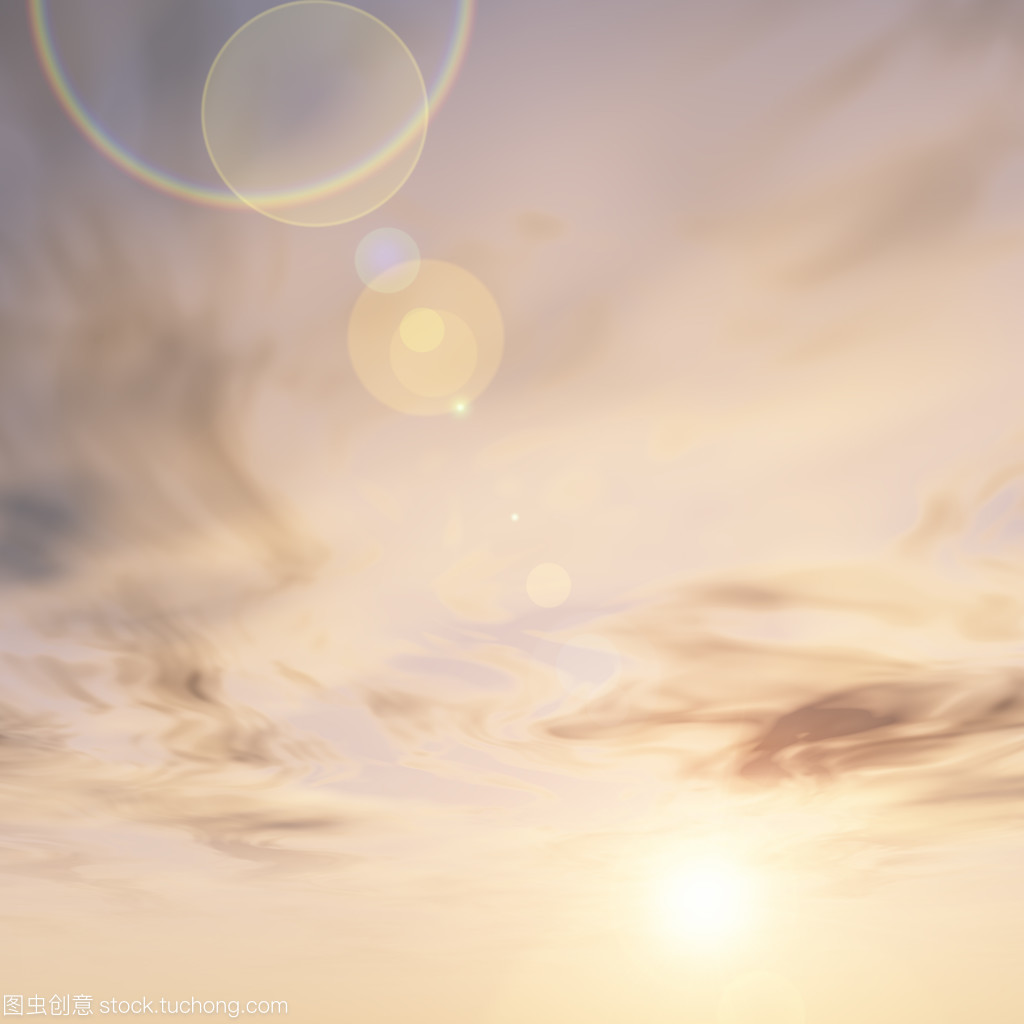 地平線上的云與日